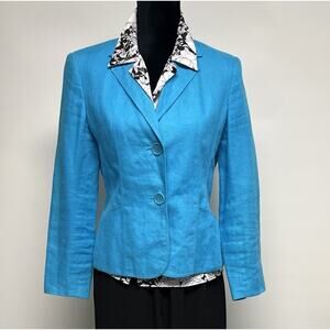 Vintage Talbots 100% Irish Linen Blazer Jacket Sz 6 P Preppy Career Old Money